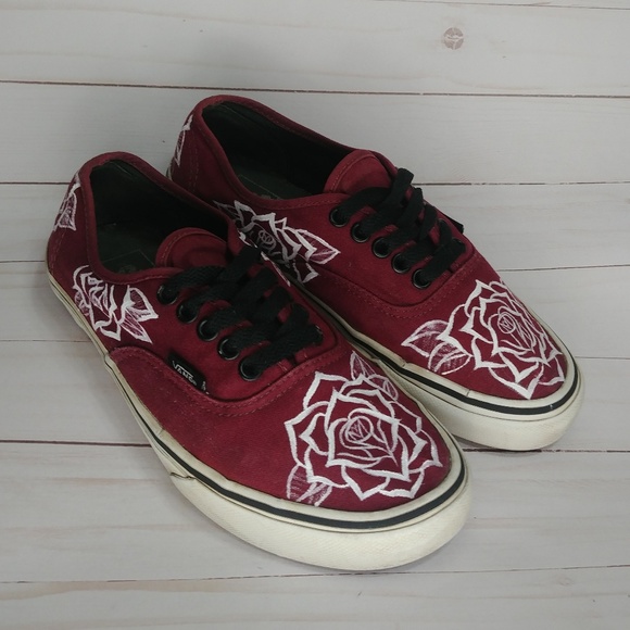 vans authentic roses womens shoes